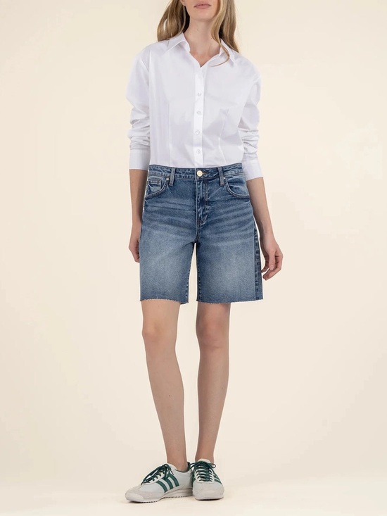 Kut from the Kloth Pants - KUT From The Kloth Hailey High Rise Bermuda Shorts Size 8 Raw Hem Denim